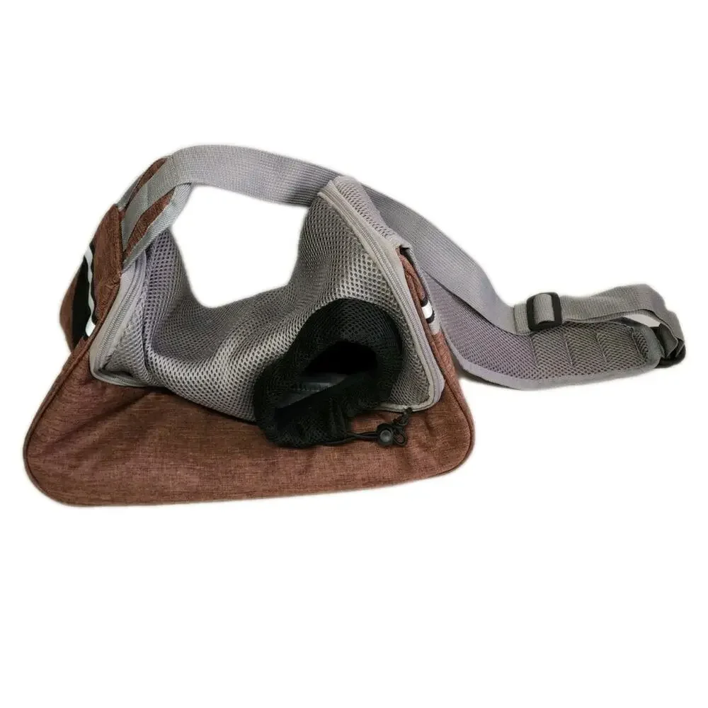 Over the shoulder dog sling/carrier for small dog And Cats . Black/Grey/ Brown